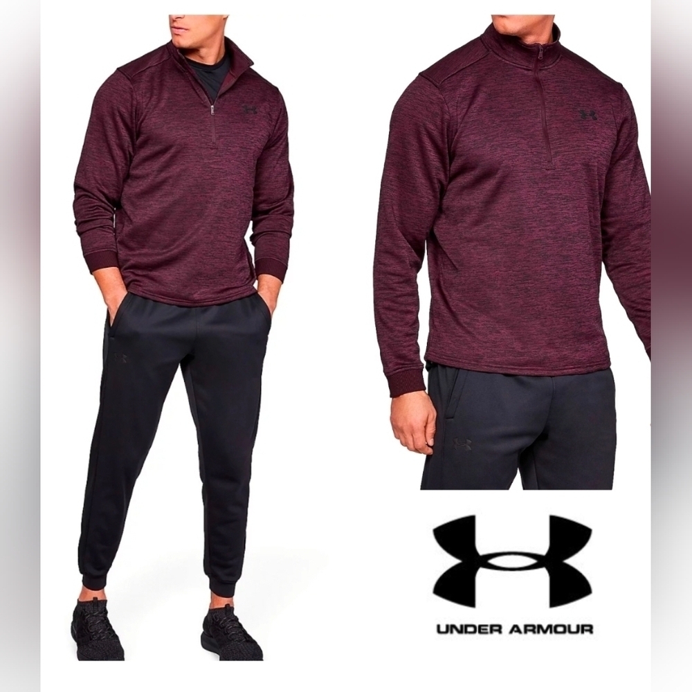 Armour Fleece Twist 1/2  Zip Maroon Pullover By Under Armour